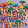 Wooden Animal and People Set - Immersive & Educational Play Experience with 100 Unique Figures