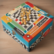 Classic Board Games Box: All-in-One Chess, Checkers, & Slides and Ladders Set