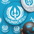 High-Quality UNICEF Design Permanent Adhesive Round Decal - Diameter 205 mm