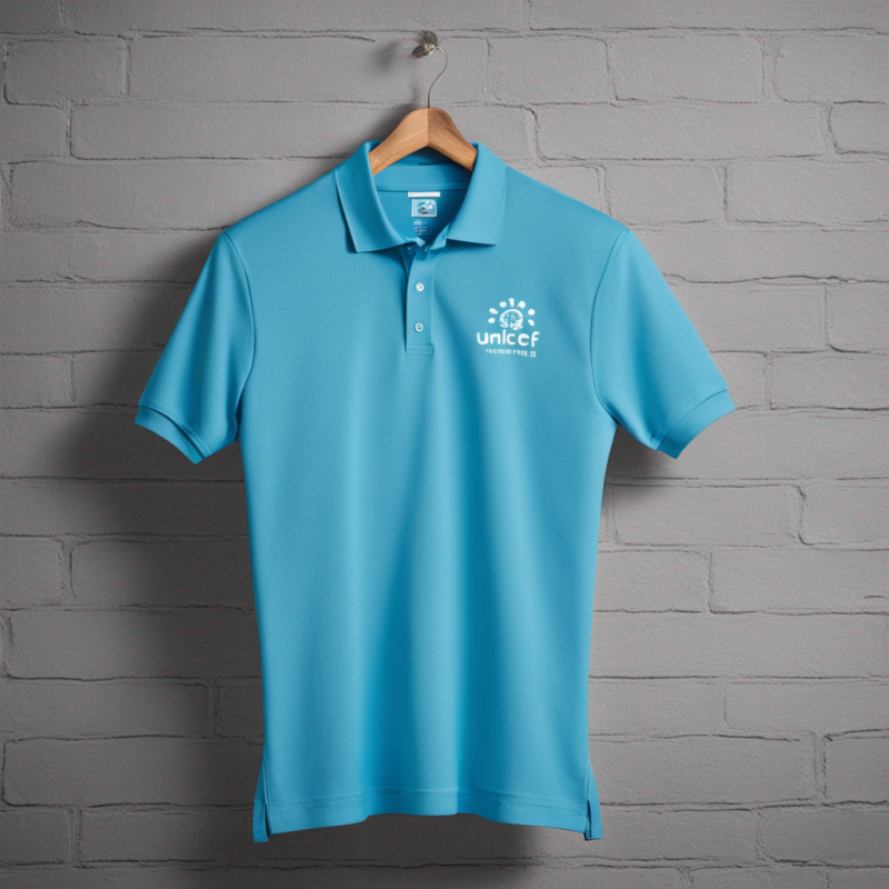 UNICEF Adult Polo-shirt in Cyan Blue - Fashion for a Change