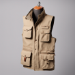 100% Cotton Safari Vest in Sand Beige | Style, Comfort & Functionality