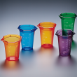 Plastic Beaker Set: 100ml, Heat-Resistant, Set of 6 - Perfect for Clinical Laboratories