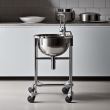 High-performance Stand with Single Bowl on Castors - Mobile & Versatile Solution | For Professionals and Homeowners